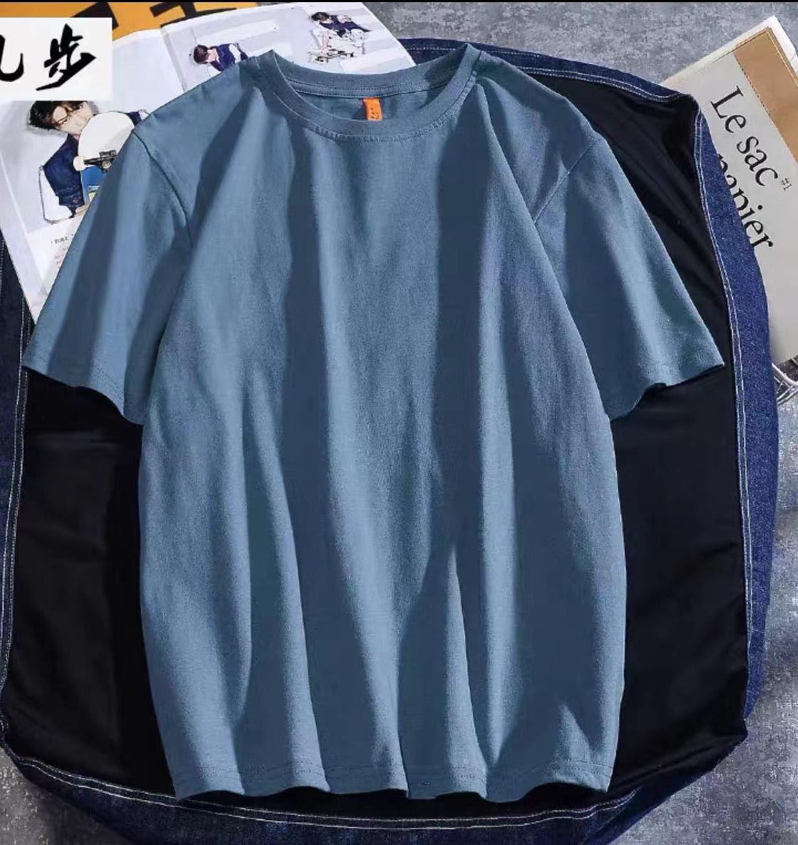 

Short-sleeved t-shirt men' summer pure cotton casual loose men' compassionate Japanese solid color trend all-match half-sleeved 2021ss