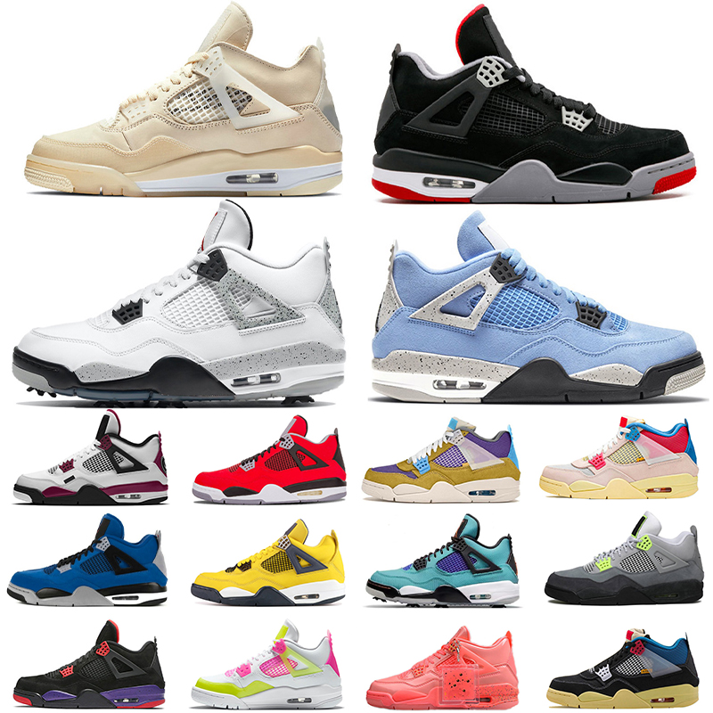 

2021 Top Quality Basketball Shoes University Blue 4 4s White Oreo Sail Union Desert Moss 30th Anniversary Jumpman Bred Taupe Haze Neon Mens Womens Trainers Sneakers, #14 40-47