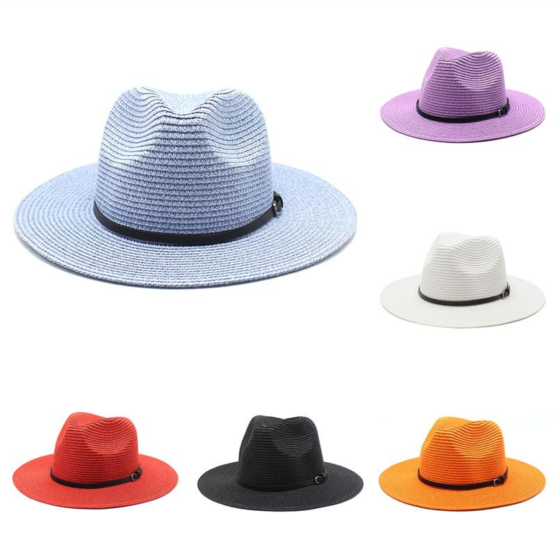 

Wide Brim Hats Summer Sunshade Beach Hat Women Straw Panama Roll Up Fedora Sun UPF50+ Sunscreen Holiday, 04