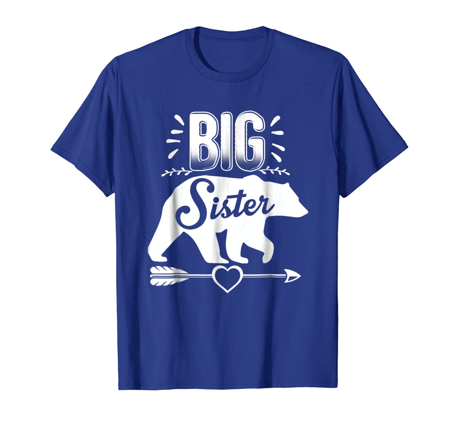 

big sister bear shirt arrow and heart, White;black