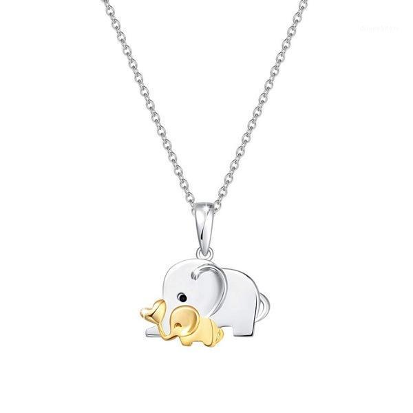 

Creative Two-color Cute Elephant Baby Necklace Lover Gift Chains