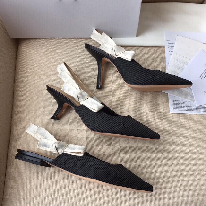 

Summer high heels leather women sandals all-match fashion womens shoess webbing solid color pointed shoe wedding shoes, Black