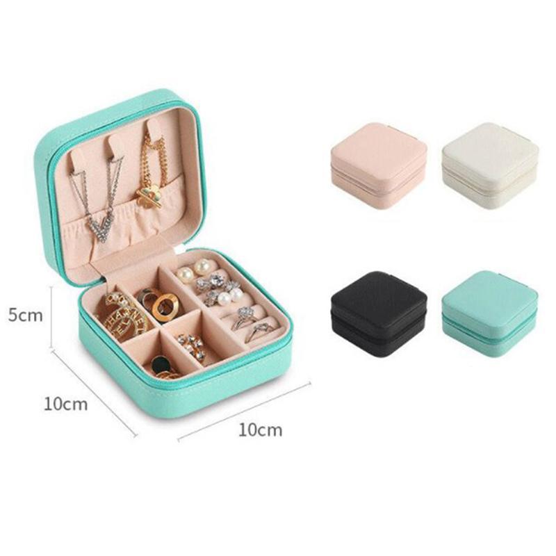 

Jewelry Pouches, Bags PU Leather Organizer For Jewelry,Portable Box,Travel Ring Box,Zipper Organizer,Jeweler Display, Pink;blue