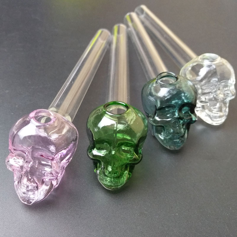 

Colored Skull Glass Burner Smoking Pipe Mini Handle water Pipes