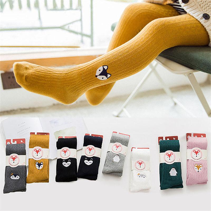 

Footies Cute Cartoon Tights For Girls Cotton Warm Winter Children Pantyhose Knitted Baby Girl Toddler Embroidery Black, Blue