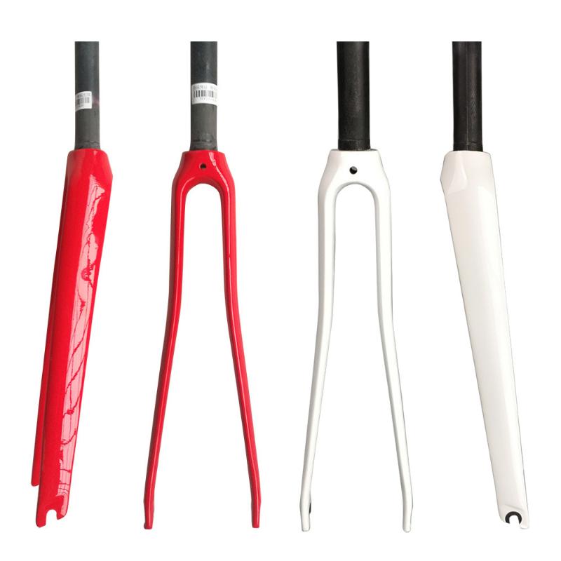 

Bike Forks Toseek Road Front Fork 700C Full Carbon 28.6mm 1-1/8 V Brake Racing Bicycle Parts Red And White