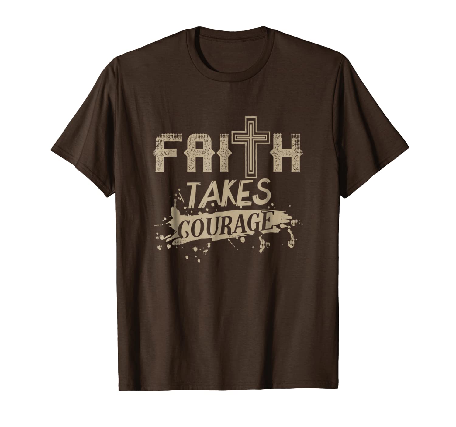 

faith takes courage christian t-shirt, White;black