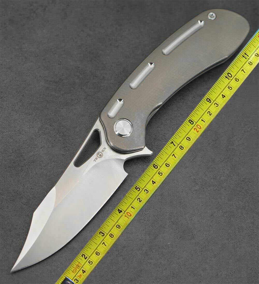 TwoSun S110V Titainium Flipper Pocket Camping Hunting Knives TS261-image-689693974