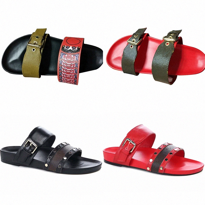 

Sell Well High Quality women Slippers slides luxury designer sandals Summer Flats Sexy real leather platform Shoes Ladies Beach shoe dropshi, Black