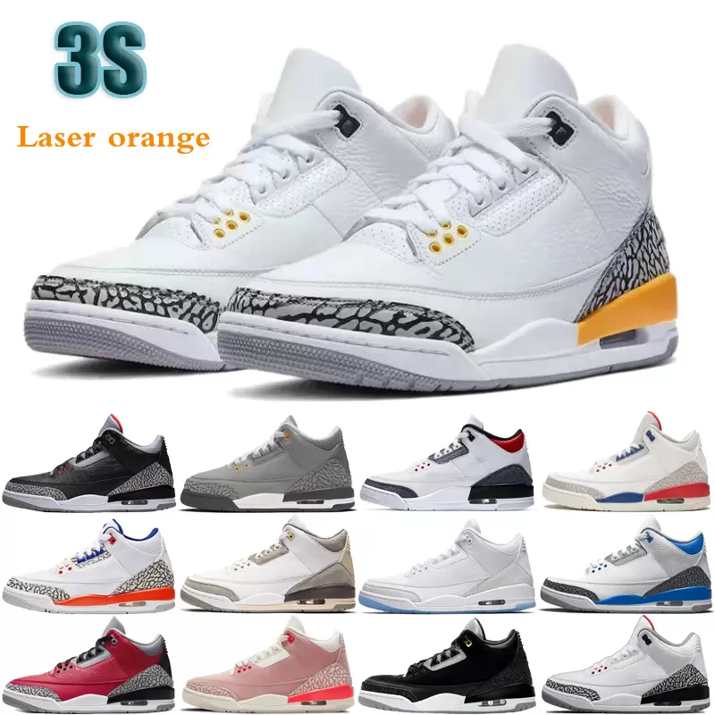 

Jumpman Racer Blue 3 3S Basketball Shoes Mens Cool Grey Maniere UNC Fragment Knicks Pine Green FREE THROW LINE Denim Red Black Cement Pure White Trainer Sneakers, Box