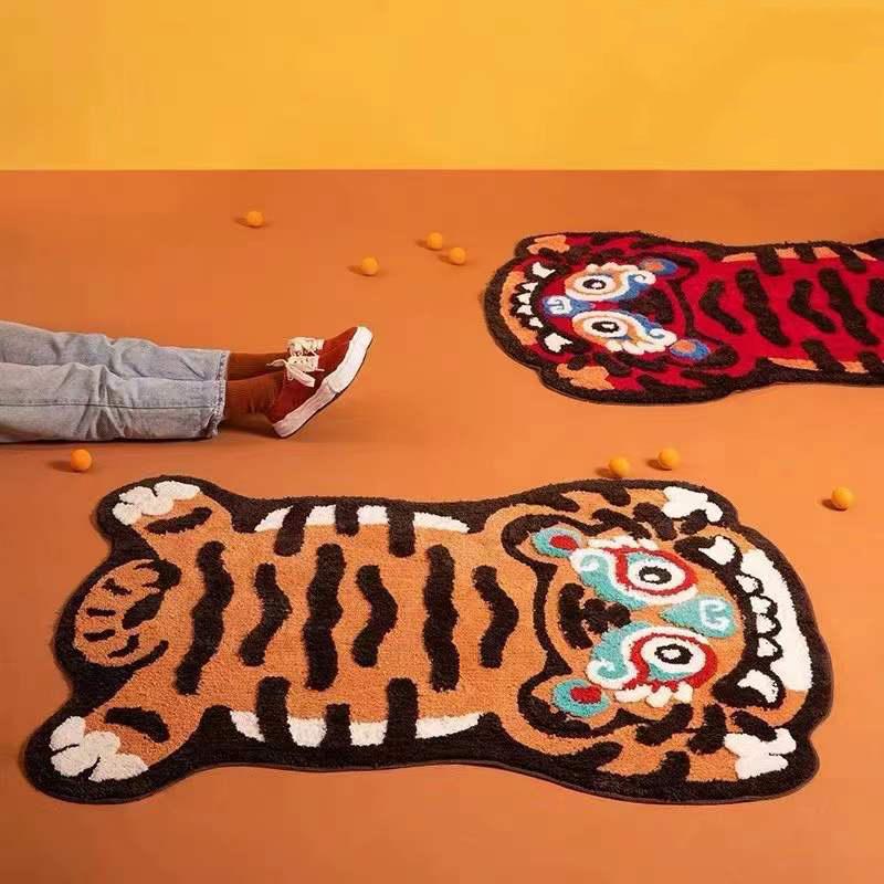 

Carpets 1pc Cartoon Tiger Door Mat Soft Kids Room Decorative Rug Absorbent Bathroom Non-Slip Bath Bes Carpet