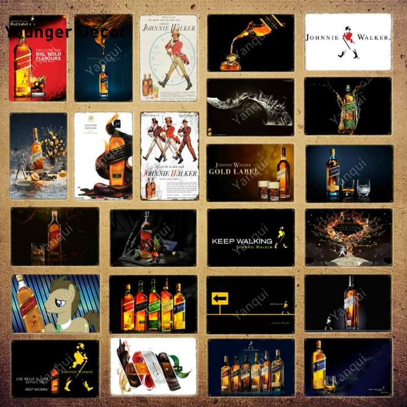 

Gold Label Johnnie Walker Whiskey Beer Metal Tin Signs Vintage Retro Wine Wall Poster Bar Pub Club Shop Party Home Decor YI-170