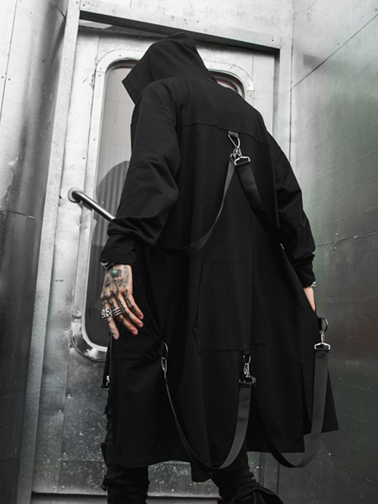 

Men's Leather & Faux casual thick ribbon long sleeve with hood male jacket streetwear hip hop punk style shirt cardigan outerwear 8YIW, 1# shoe box