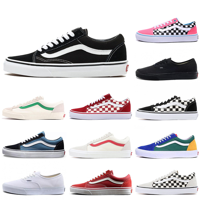 

Wholesale Canvas Shoes Old Skool Fear Of God Running Shoe Black White Off Pink Checkerboard Slip on Outdoor Skateboard Sports Sneakers Szie 36-42