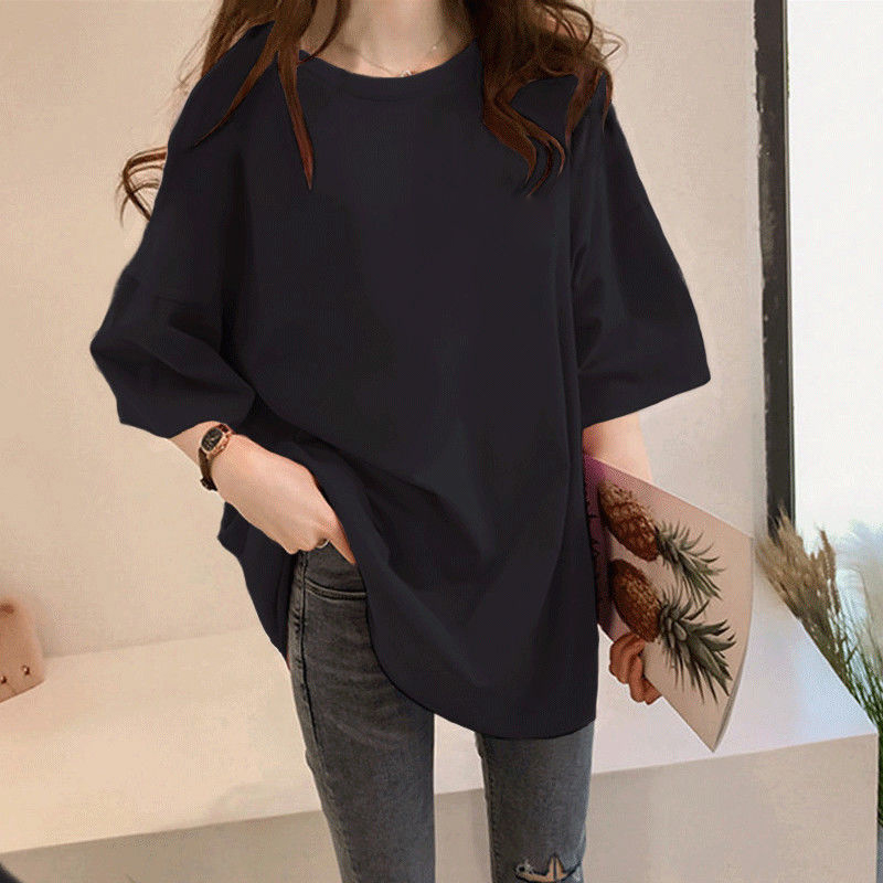 

Women Print Clothes New Lovely Female Tops Tee Tshirt Fashion Print Letter O-neck Ladies Graphic T-Shirt Black and White