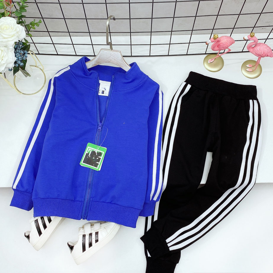 

2021 Fashion baby clothes suit sportswear 2-piece set for children boys and girls long-sleeved zipper shirt classic letter top + pants suit autumn and winter, 1 two-piece suit