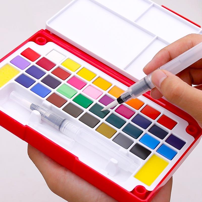 

Gift Sets 36 Colors Solid Watercolor Paint Set High Quality Pigment With Brush Painting Drawing Art Supplies
