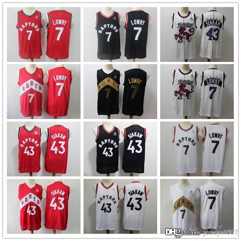 

Mens TorontoRaptorsThrowback jerseys Pascal 43 Siakam Kyle 7 Lowry Basketball Shorts Basketball Jersey purple black Red