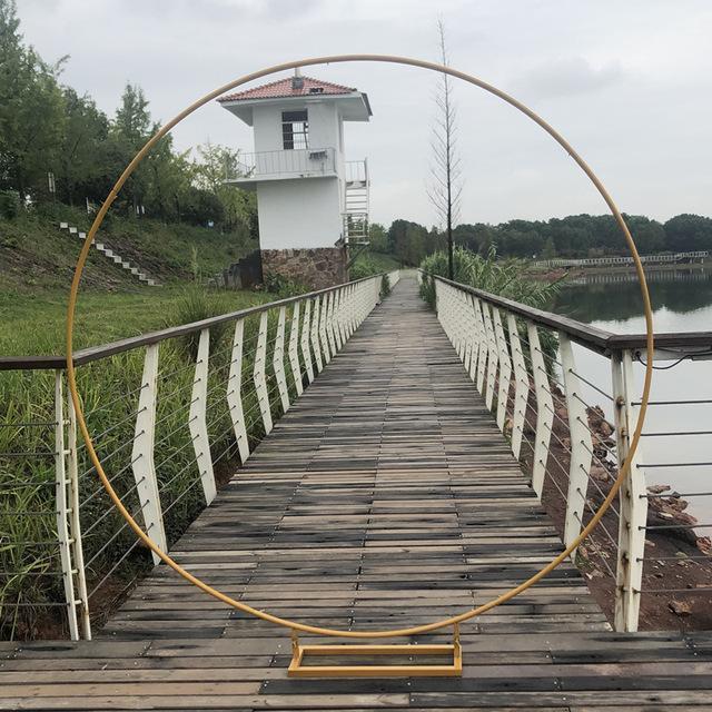 

Black Metal Circle Round Arch Balloon Flower Iron Ring Background Frame Stand Wedding Mariage Birthday Party Backdrop Decor Decoration