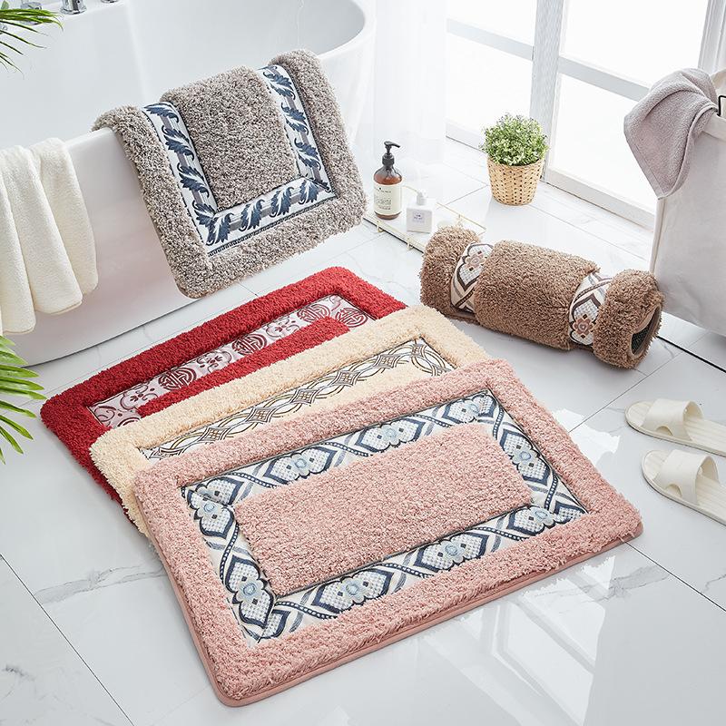 

Bath Mats Non-Slip Shaggy Bathroom Rugs Ultra Soft Microfiber Absorbent Machine Washable Quick Dry Carpets For Tub Floor Shower