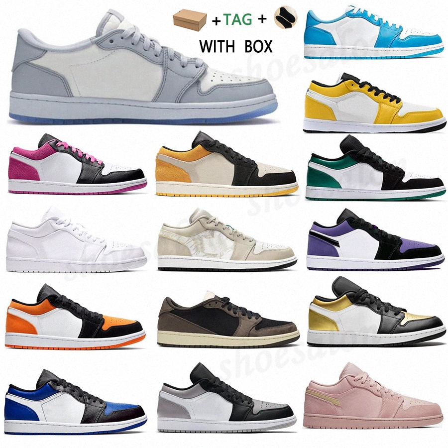 

2021 men women Tag 1 1s Low Basketball Shoes UNC Paris Sneakers jumpman Game Royal Gym Red Banned grey black sail toe GS Tri-color washed denim Trainers #sgdf 31N1#, Box