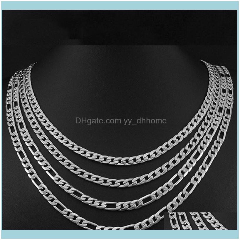 

Chains Necklaces & Pendants Jewelrychains Fashion Sier Plated Stainless Steel 4/6/8/10Mm Chain Long Necklace No Fade Cuban Gift For Men Wome