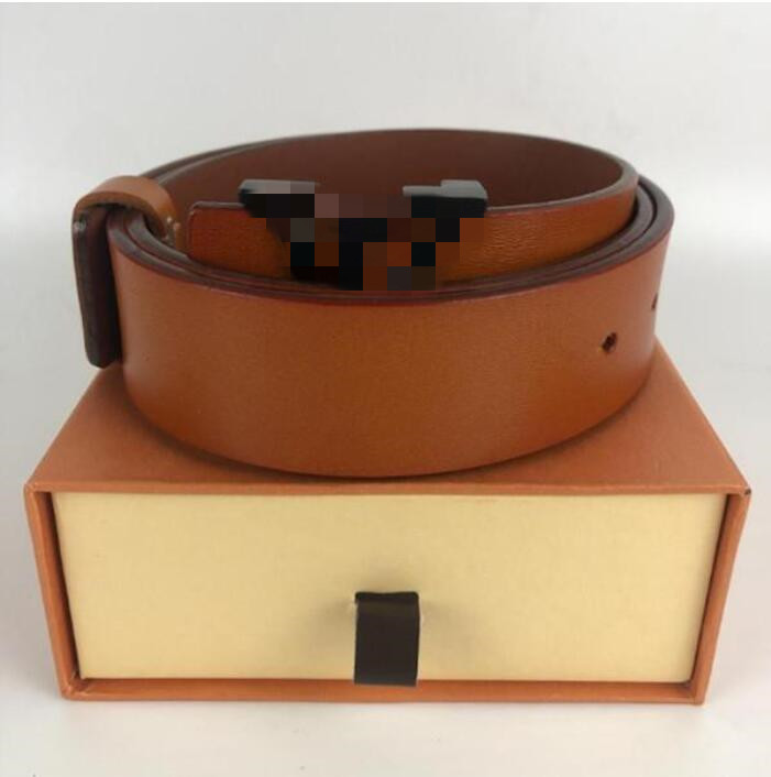 

2021 Fashion Big buckle genuine leather belt with box designer men women high quality mens belts
