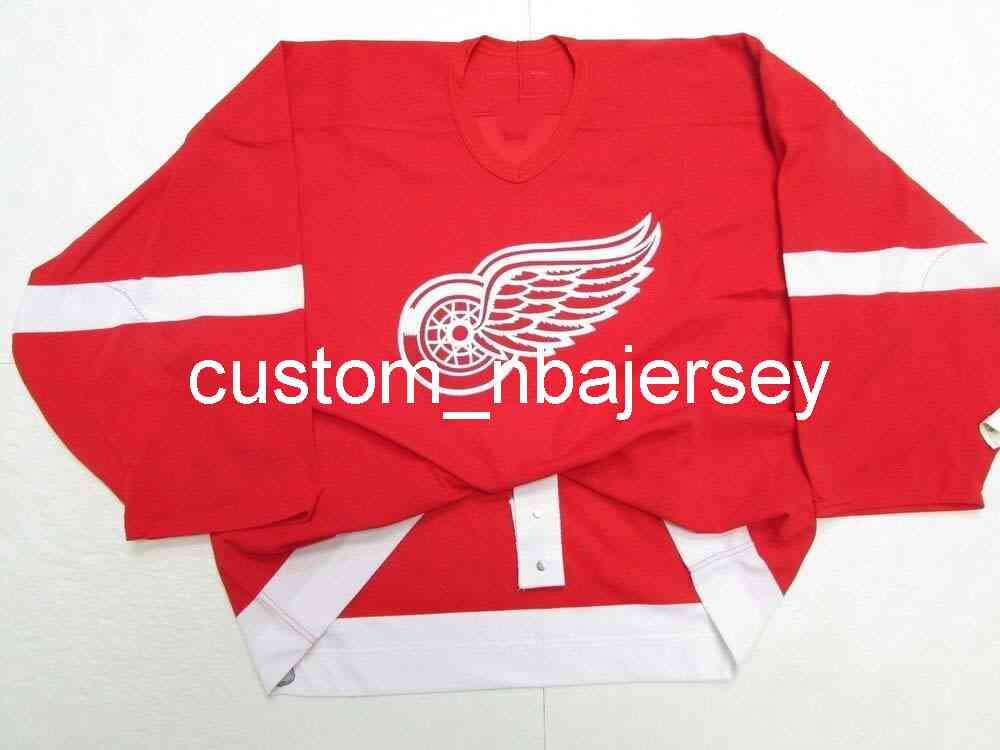 

Embroidery DETROIT RED WINGS HOME TEAM ISSUED JERSEY  Men's Stitched Any Name Number