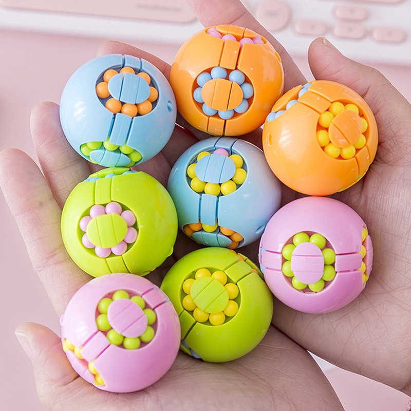 

4 Colors Fidget Toys Magic Bean Cube Decompression Rotating Wireless Magical Ball Antistress Puzzle Game Intelligence Stress Reliever Children Kids Toy Gifts