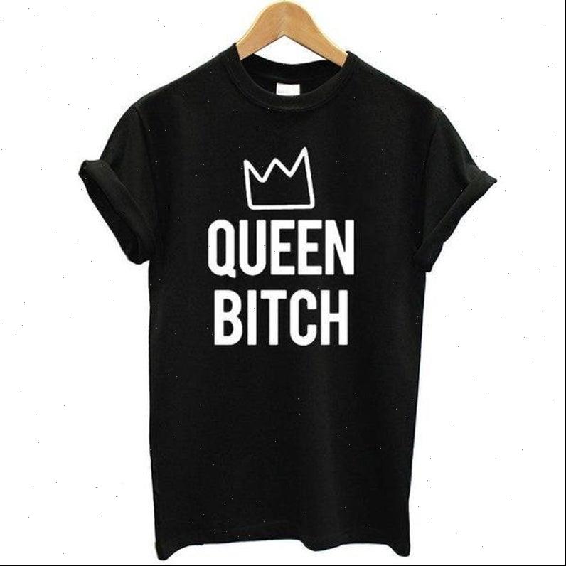 

queen bitch print cotton womens casual funny yong girl tee drop ship s 556, White