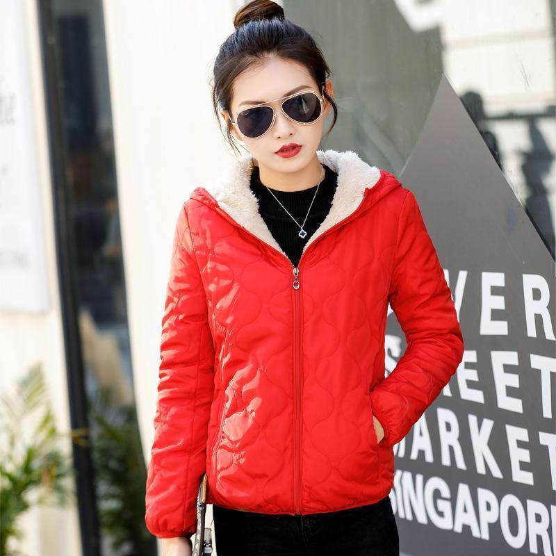 

Women's Down & Parkas Winter Women Cotton-padded Jacket Short Light Thin Casual Plus Velvet Thick Coat1, 004