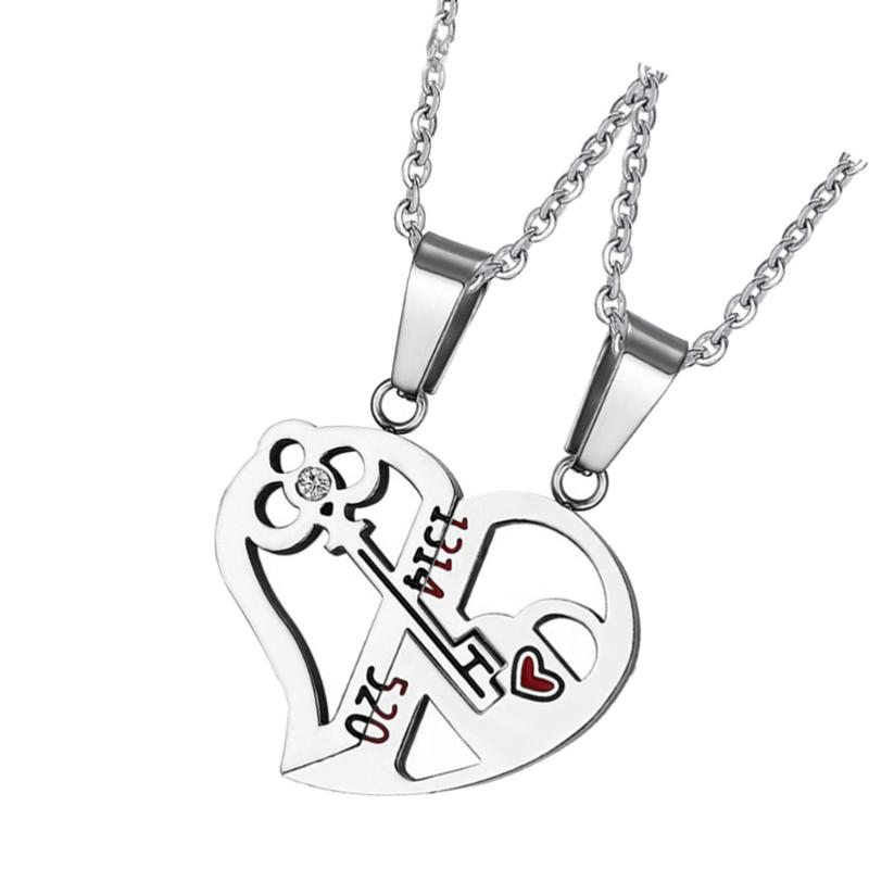 

Charms 1 Set/2Pcs Necklace Neck Chain Unique Couple Decoration, Bronze;silver