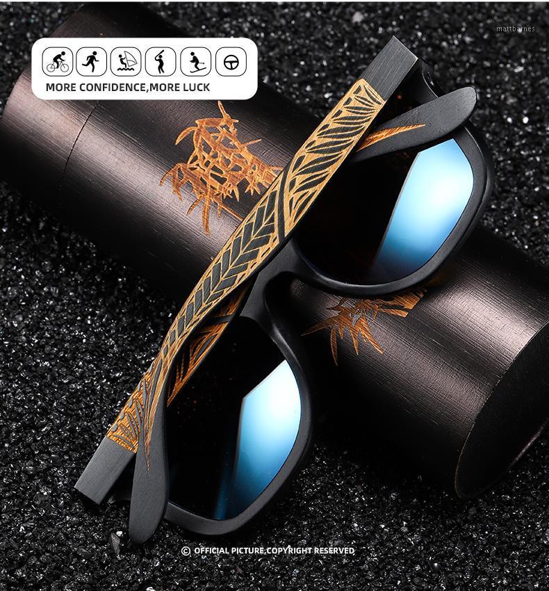 

Sunglasses Handmade Black Bamboo Wooden Frame For Women Men Polarized Vintage Sun Glasses