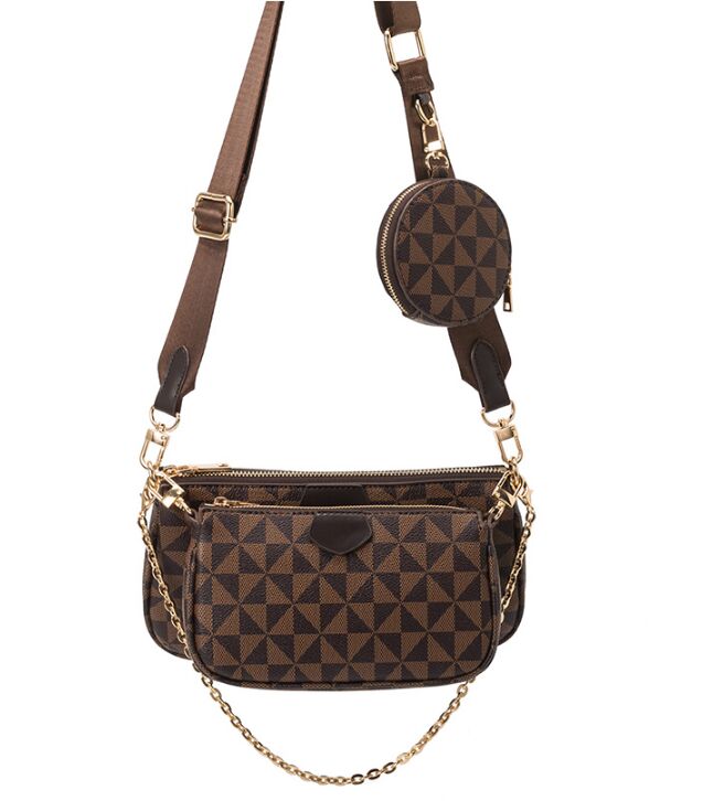 

Women Shoulder Bag Multi Embossed Flower Leather Clutch Luxury Designer Crossbody Messenger Bags Chain Coin Pouch Tote Bag, As photo