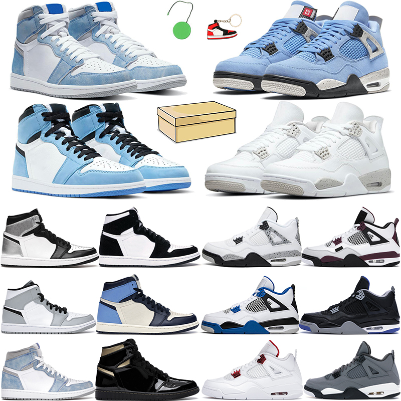 

2021 4s Basketball shoes men women jumpman 1s high OG Hyper Royal Metallic Purple University Blue Black cat Pure Money Chicago Nostalgia mens sneakers