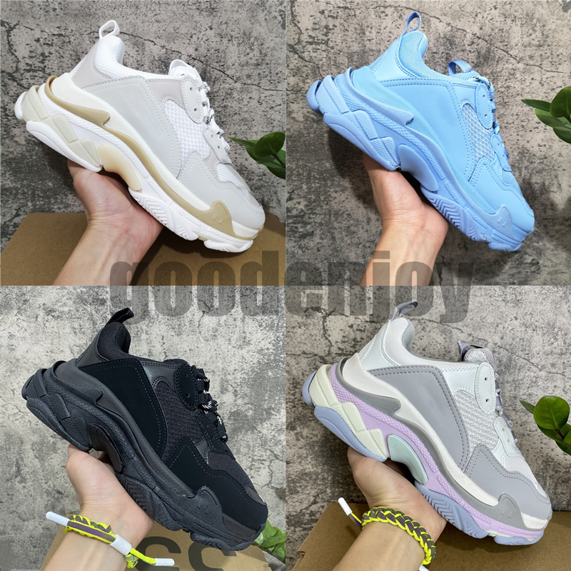 

Top Quality Mens Womens Casual Shoes White Black All Blue Triple S Low Make Old Combination Boots Sports Size EUR 36-43, Colour-16