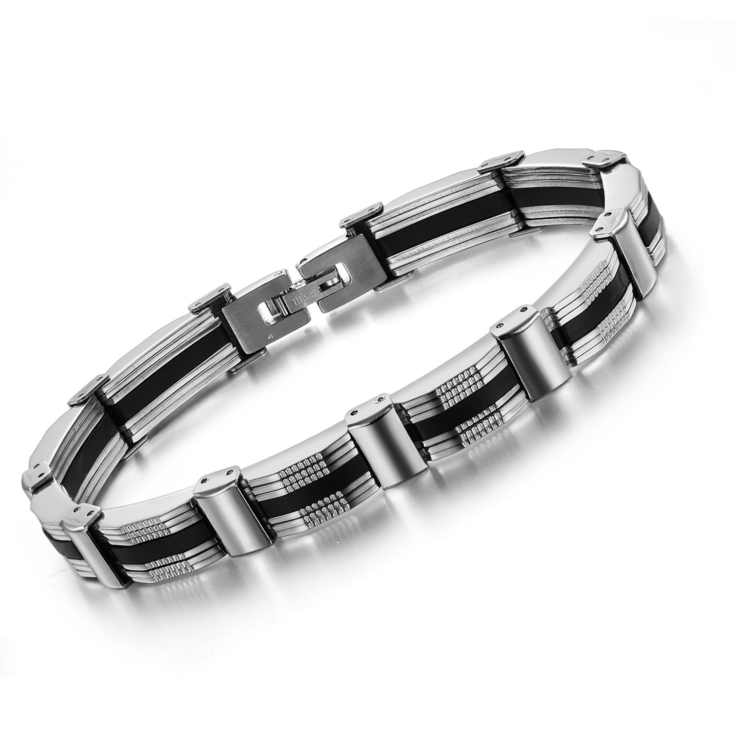 

Korean Fashion Accessories Wholesale Fashion Simple Stainless Steel Mens Bracelet Trendy Student Titanium Steel Bracelet, Golden;silver