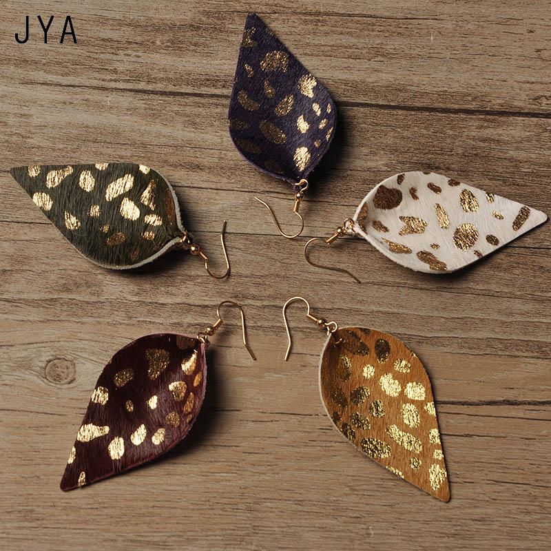 

Dangle & Chandelier Cpop Genuine Leather Earrings For Women Multicolor Leopard Statement Leaf EarringsTrendy 2021 Fashion Jewelry Wholesale, Silver