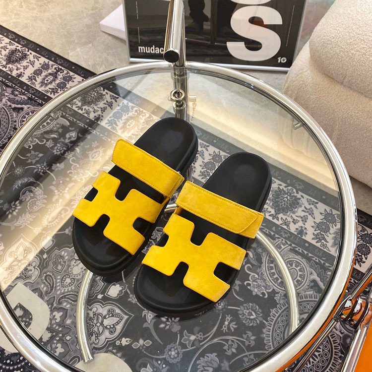 

H-type second uncle shoes, thick soled sandals, fashionable and versatile for women's wear Luxurysss designersss shoes yw, Black