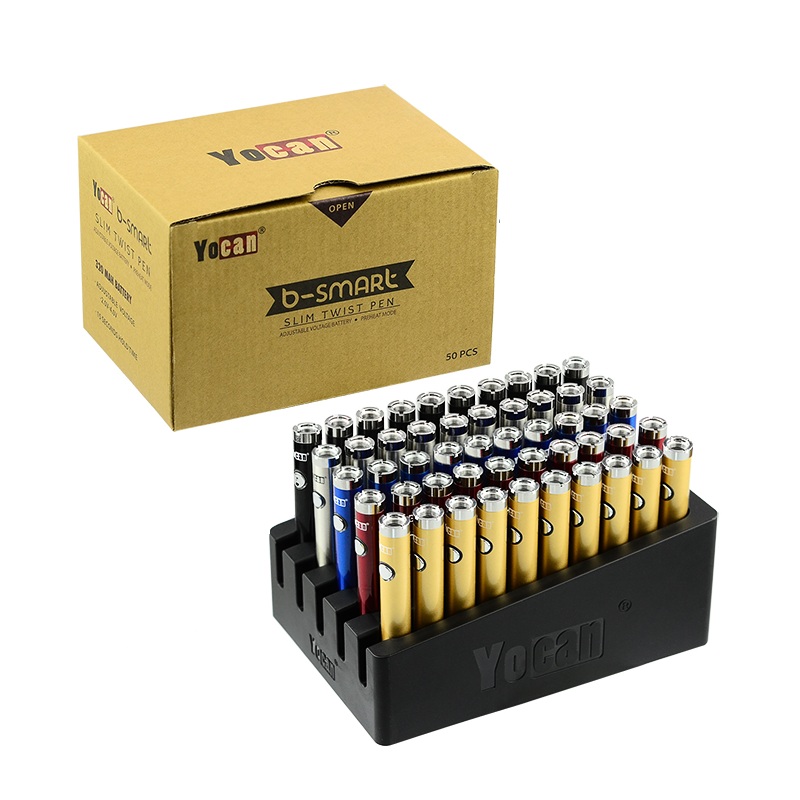 

Yocan B-Smart Battery 320mAh Slim Twist Preheat VV Bottom Adjustable Voltage For 510 Thread Vape Pen With Display Stand High Quality