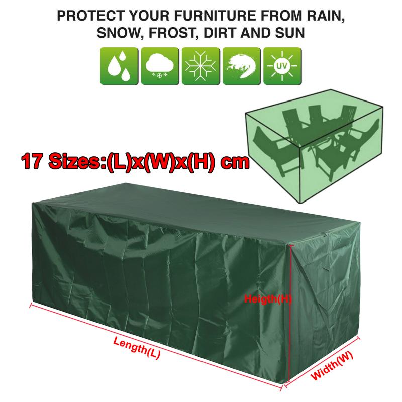 

Waterproof Outdoor Patio Garden Furniture Covers 210D Rain Snow Chair Sofa Table Dust Proof Cover Green Shade