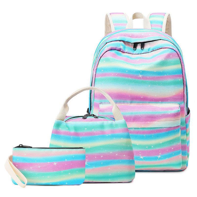 

girls school backpack stripe bag schoolbag fit 14inch lapbookbag for teens kids bags travel daypack