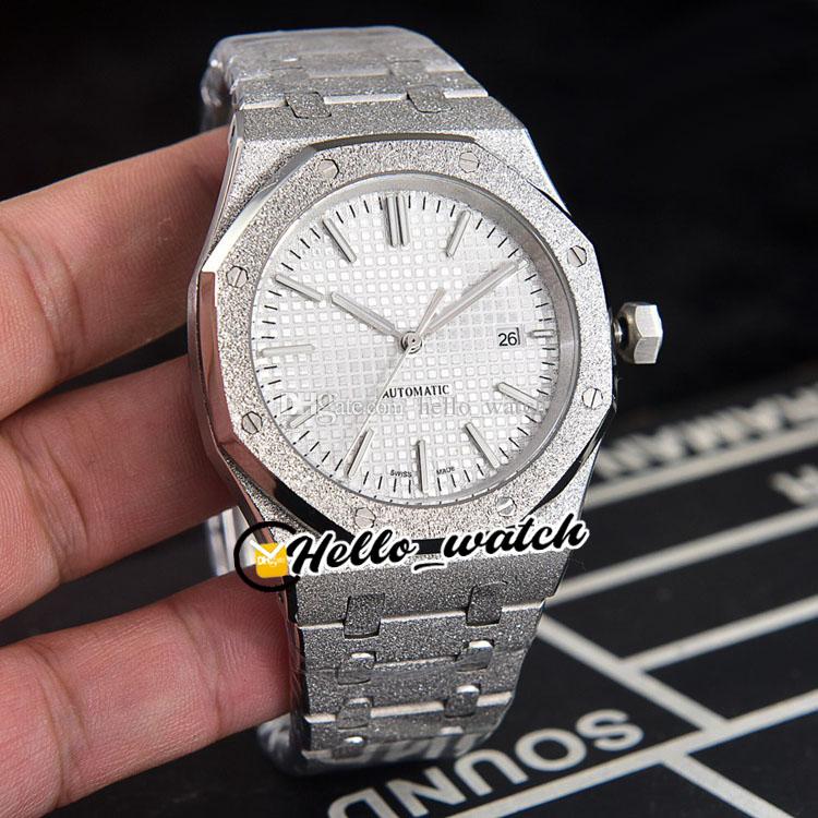

3A 44mm Asian 2813 Automatic Mens Watch White Texture Dial Frost Gold Matte Steel Bracelet Watches Luxury Hello_Watch High Quality, C06a (9)