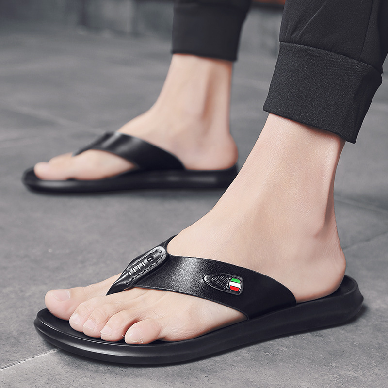 

fashion Slippers Men's shoes summer men's slippers clip foot wear flip flop Korean casual sandals OJ5P, 1# shoe box