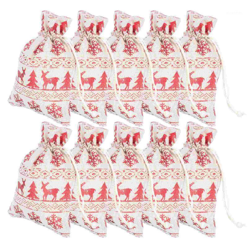 

Gift Wrap 24PCS Xmas Cotton Linen Drawstring Bag Christmas Countdown Day Pouch