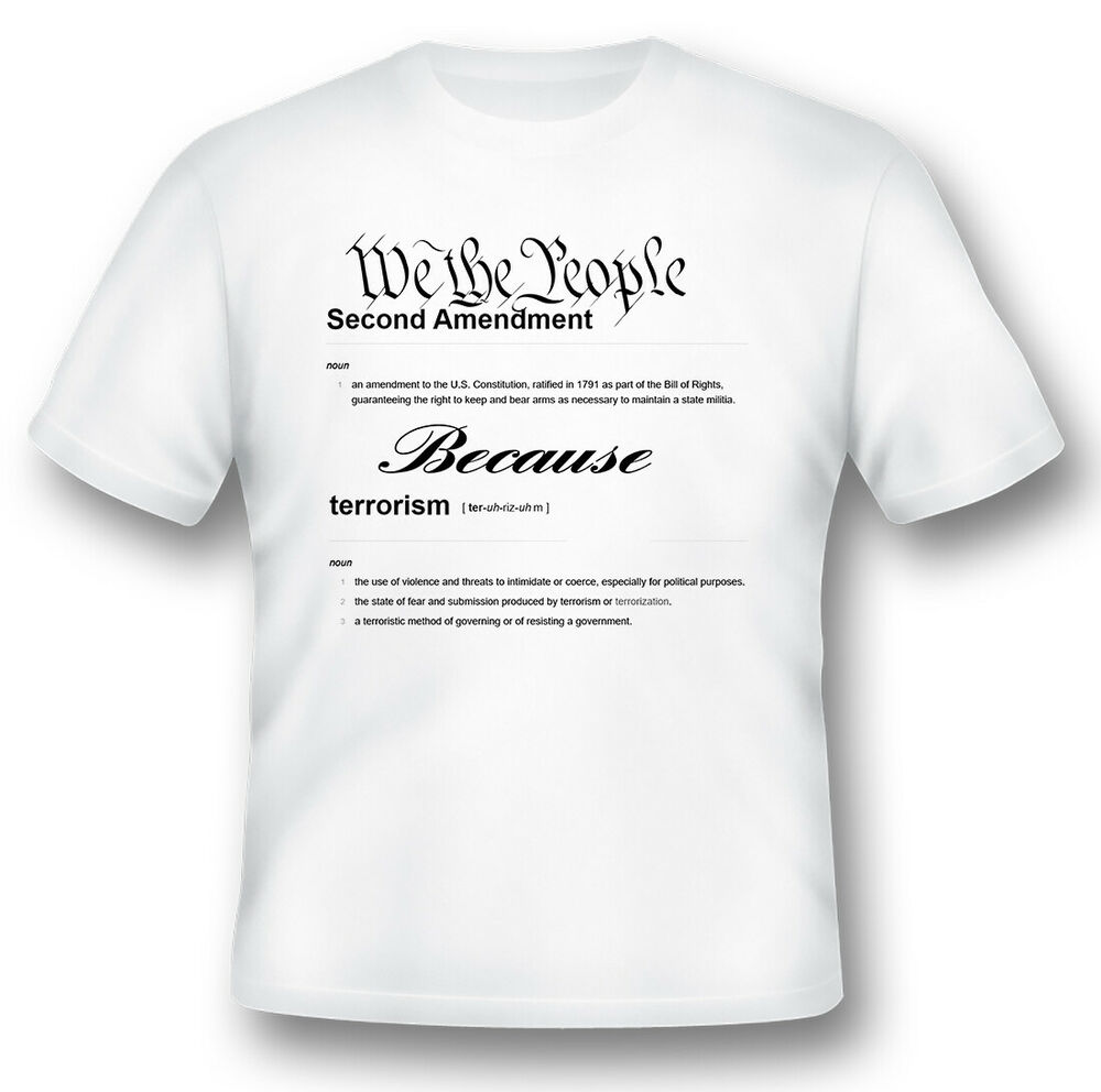 

We the people 2nd amendment terrorism gun ar15 black or white tee, White;black