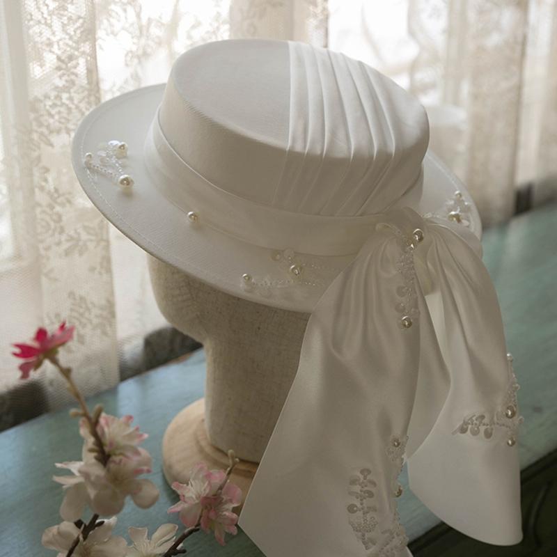 

Headpieces Handmade Pearls With Crystals Beads Women Hat Bar Mitzvah Girls Evening Party Hair Accessories Wedding Accessoires Mariage