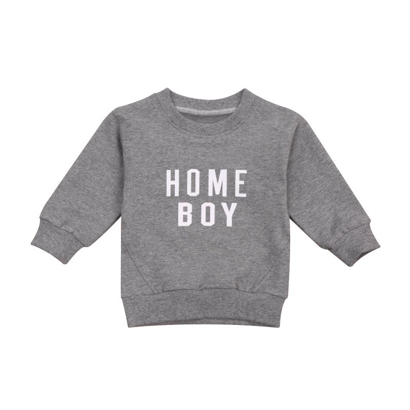

T-shirts 6M-4Years Children's Pullover Kid's Letter Printed Shirt Round Neck Long Sleeve Top For Infant Pink Grey, Blue