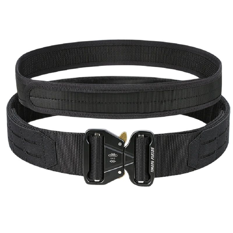 

Waist Support Tactical Seal Quick Open Double-Layer Metal Buckle Pull Belt Emool Suspension System, Black;gray