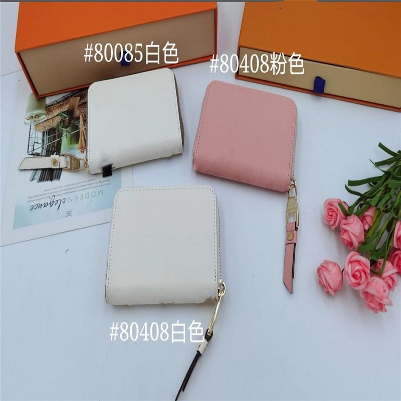 

2021 designer M80085 wallet billfold High quality pattern women men pures high-end luxury bags with box, M80408 white